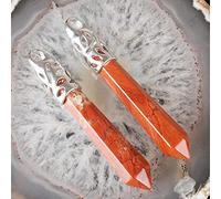 63x10MM Rhodonite Rose Pink Quartz Botswana Onyx Opal Lapis Green Stone Aventurine Faceted Bead Pendulum Pendant 1 PCS-jasper 1