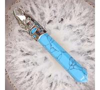 63x10MM Rhodonite Rose Pink Quartz Botswana Onyx Opal Lapis Green Stone Aventurine Faceted Bead Pendulum Pendant 1 PCS-turquoise 1