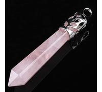 63x10MM Rhodonite Rose Pink Quartz Botswana Onyx Opal Lapis Green Stone Aventurine Faceted Bead Pendulum Pendant 1 PCS-rose quartz