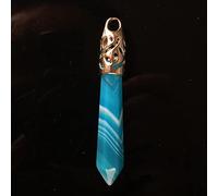 63x10MM Rhodonite Rose Pink Quartz Botswana Onyx Opal Lapis Green Stone Aventurine Faceted Bead Pendulum Pendant 1 PCS-botswana agate 2