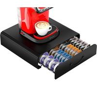 64 cápsulas de café T-Disc para Bosch Tassimo y cajón de almacenamiento, diseño antivibración (vidrio templado) (Herro)