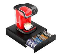 64 cápsulas de café T-Disc para Bosch Tassimo y cajón de almacenamiento, diseño antivibración (vidrio templado) (Herro)