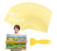 64 Hojas Pegamento para Puzzle Cola para Puzzle Papel Adhesivo Doble Cara Lámina Autoadhesiva Rompecabezas Apto para 8×1000 Piezas de Puzzles Fotos y Postales(25 × 18 cm)