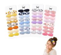 64 horquillas para el pelo para niñas con estampado de flores, con revestimiento de tela, antideslizantes, mini pinzas para el pelo, seguras para niños, juego de accesorios para el cabello bordado