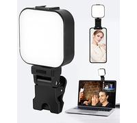 64 LED Movil Selfie Luz - 25 Modos de Luz Phone Light con Pinza para Videoconferencia Selfie Fotografia Vlog - Recargable Portable Flash para iPhone/Cámara/Portatil/Telefono