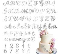 64 PCS Letras para Tartas Números para Tartas, Número 0-9 con Espejo y A-Z Letras Mayúsculas y Minúsculas, Decoracion Tarta Personalizado Acrílicas para Cumpleaños Bodas Baby Shower, Plateado