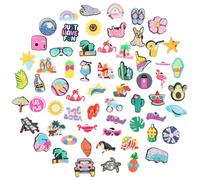 64 Piezas Pines para Crocs Pins Accesorios Charms Adornos de Zapatos Decoración Shoes Ciondoli per Scarpe Zuecos Accessori Adorn PVC Encantos Animados Colgantes Regalos de Niños Fiesta Cumpleaños