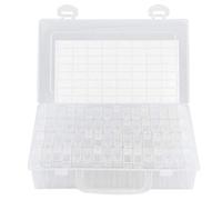 64 Slots Diamonds Painting Box, Embroidery Organizer with Labeled Lids, 64 Compartment Bead Storage Case for Diamond Art Craft, Small Beads and Nail Art Supplies