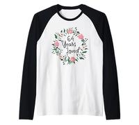 64 Years Loved Men Women Floral 64 Year Old 64th Birthday Camiseta Manga Raglan