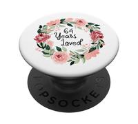 64 Years Loved Women Men 64 Years Old 64th Birthday PopSockets PopGrip Adhesivo