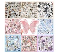 640 PCS Ästhetische Sticker, VSCO Sticker para botellas de agua, Vinilo adhesivos impermeables para portátil, Decoraciones para skateboards, ordenadores y móviles para chicas y adolescentes