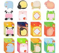 640Pcs Notas Adhesivas Infantil 32 Mini Bloc de Notas Formas Animales, Notas Bonitos Extraíbles Sticky Notes para Refrigeradores con Patrones Lindos para Oficina Escuela Estudiantes (8 Formas)
