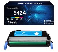 642A Cartucho de Tóner de Repuesto para HP 642A CB400A CB401A CB402A CB403A para HP Color LaserJet CP4005 4005n 4005dn Impresoras con Chip,C-1 Pack
