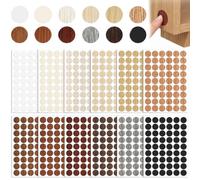 648 cubiertas autoadhesivas para agujeros de tornillo de 21 mm, calcomanías impermeables de grano de madera para armarios, escritorios, muebles, 12 hojas de colores