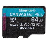 64GB microSDXC Canvas Go Plus Gen4 200R A2 U3 Paquete individual sin ADP, Tarjeta de memoria negro, 64 GB, MicroSD, Clase 10, UHS-I, 200 MB/s, 100 MB/s