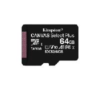 Kingston Canvas Select Plus MicroSDXC 64GB UHS-I U1 V10 Clase 10 Pack 2 Unidades + Adaptador SD