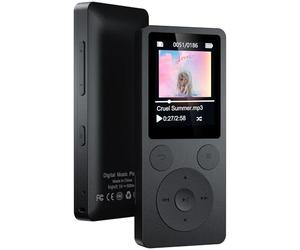 64GB Reproductor MP3 con Bluetooth 5.3 y Altavoz - Actualización con Teclas Físicas (Retroceso, Menú, Volumen), Solo 37g con Auriculares, Radio FM, Grabadora de Voz, Diseño Mini, Ampliable hasta 128G