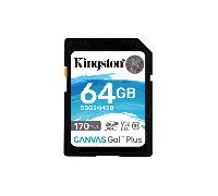 Kingston Technology Canvas Go! Plus Tarjeta SDXC Canvas Go Plus 170R C10 UHS-I U3 V30 de 64 GB