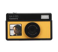 64MP 4K Alta Definición Cámara Digital de Zoom de 18x, Pantalla de 2.8 Pulgadas, Luz de Relleno LED, Aspecto Retro, con Múltiples Filtros, Duración de la Batería Larga, (Amarillo