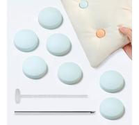 64PCS Clips de fijación para edredones, Pinzas para Fundas nórdicas, Pinzas para Sujetar el edredón, Nuevo diseño Mejorado de Aguja Suave (2 Colores)