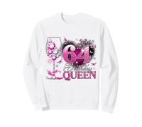 64th Birthday Queen Pink Wine 64 Years Old Women Girls Sudadera