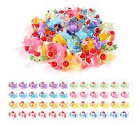 64uds Christmas Mini Figuras Ajolote Resina, Mini Animales de Resina Axolotl Luminoso y Axolotl Diminuto No Luminoso para Manualidades de Bricolaje Paisajes (Color Sólido + Luminoso)