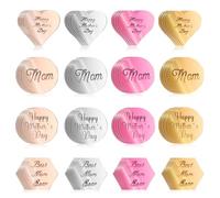 64uds Happy Mother's Day Adorno para Tarta, 4 Estilos Acrílico Adorno para Magdalenas del Día de Madre Dije Espejo Decoración de Pastel Grabada para Postre Fiesta de Cumpleaños (4 Colores)