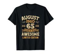 65 Años Impresionante Vintage Agosto 1960 65 Cumpleaños Camiseta