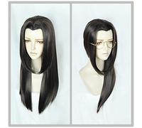 65 cm antiguo estilo chino pelo hombres guerrero largo recto negro marrón Cosplay peluca espadachín disfraz jugar pelucas para Halloween