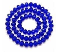 65 cuentas checas de cristal de Bohemia, 8 x 6 mm, checas, cristal CZ facetado, redondo, facetado, azul cobalto