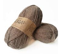 65% lana, 35% hilo de alpaca, Drops Flora, 1 o superfino, peso de dedos, 4 capas, 1.8 onzas, 230 yardas por ovillo (08 marrón)