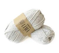 65 % lana y 35 % hilo de alpaca para tejer y ganchillo, 3 o ligero, peinado, peso DK, Drops Lima, 1.8 onzas, 109 yardas por ovillo (9020 gris perla)