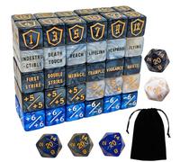 65 PCS MTG Counter Dados Set - AbilityKeyword Counters, -1/+1 Life Counter, Shield Life Dados, Creature Stat Buffs, Marble Colour D6 Cube, for MTG, Juegos de Cartas (Incluye Bolsa Negra)