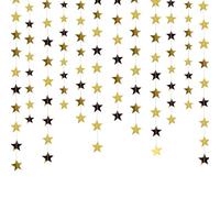 65 Pies Guirnalda de Papel Estrellas Probuk 5 * 4M Dorado Guirnalda de Papel Estrella Colgante Decoración,Reflectante Banner Decorar para Fiesta,Festival,Boda,Fiesta Bautizo Niña y Cumpleaños