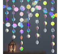 65 Pies Guirnalda de Papel Redonda de Colores, 5 Piezas Guirnalda de Círculos de Papel Brillante, Decoracion Colgante Fiesta, para Bodas Cumpleaños Fiestas Tiendas Decoración del Hogar