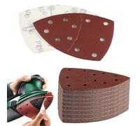 65 unidades de papel de lija triangular, 11 orificios, almohadillas de lijado con velcro para Bosch Mouse, papel de lija para lijadora triangular, grano 40 60 80 120 180 240 320