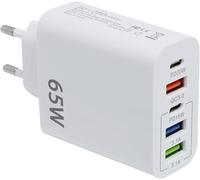 65 W Cargador USB C de 5 Puertos Cargadors Doble USB C con QC3.0 PD20W, Cargader USB Multiple para iPhone 14/13/12/11/SE 2020/XS/XR/8/7, Samsung Galaxy S23/S22