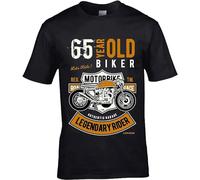 65 Year Old Legendary Biker Vintage Motorcycle Mens T-Shirt 65Th Birthday Gift Fashion Summer Men Cotton Print T Shirt Black M