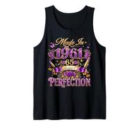 65 Year Old Made in 1961 Retro Floral 65th Birthday Women Camiseta sin Mangas