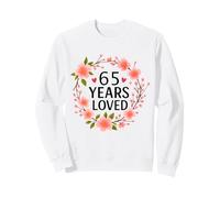 65 Years Loved Floral 65th Birthday Women 65 Years Old Sudadera