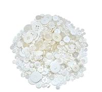 650 botones redondos de resina de varios tamaños para manualidades, decoración de costura para pintura infantil (blanco)