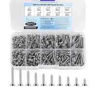 650 Pcs Tornillos para Madera, M2 M2.5 M3 Tornillo Multiusos Pequeños, Tornillos Autorroscantes para Madera, Tornillos de Cabeza Plana en Cruz, Tornillos Avellanado para Hormigón Paneles de Yeso