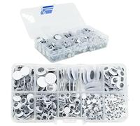 650 Piezas Ojos de Plástico Autoadhesivos Ojos Móviles Autoadhesivo【Wiggle Eyes】 4mm -12mm para Bricolaje Scrapbooking Juguetes Accesorios