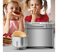 650 W Bread Maker, 19 funciones de aplicación, temporizador de pantalla LCD, 3 niveles de color marrón, función de calefacción, BäCker 1000 g, 19 programas, fácil de usar sobre el monitor, acero