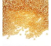 6500 cuentas de cristal rocaille de 2 mm, con inserción plateada, revestimiento plateado, 11/0, para rastas, color a elegir (dorado)