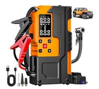 6500A Arrancador de Baterías de Coche, 26800mAh 12V Arrancador de Coches con Compresor de Aire de 150 PSI/120W Carga Rápida y Pantalla LCD/Linterna LED Salida 5 Modos y Cable de Arranque
