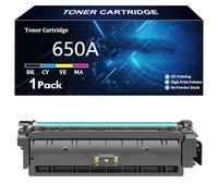 650A Cartucho de Tóner Compatible 650A CE270A CE271A CE272A CE273A para HP Color LaserJet CP5520n CP5520dn CP5520xh CP5525n CP5525dn CP5525xh Impresoras,Yellow-1 Pack
