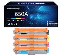 650A Cartucho de Tóner Compatible 650A CE270A CE271A CE272A CE273A para HP Color LaserJet CP5520n CP5520dn CP5520xh CP5525n CP5525dn CP5525xh Impresoras,4 Color-4 Pack