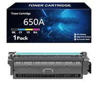 650A Cartucho de Tóner Compatible 650A CE270A CE271A CE272A CE273A para HP Color LaserJet CP5520n CP5520dn CP5520xh CP5525n CP5525dn CP5525xh Impresoras,Black-1 Pack