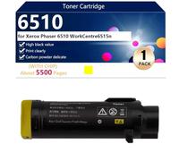 6510 Repuesto Compatible Cartucho de Tóner para Xerox Phaser 6510 WorkCentre6515n Impresora, Alto Rendimiento 5500 Páginas, Fácil Instalación,Yellow-1 Pack